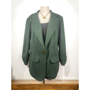 Women's Size L Dark Green LC by Laura Cruz Blazer Office
